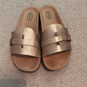 Gold Slide Sandals